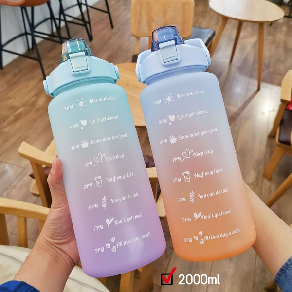 Outdoor Water Cup Sports Capacity Plastic Water Bottle, Straw