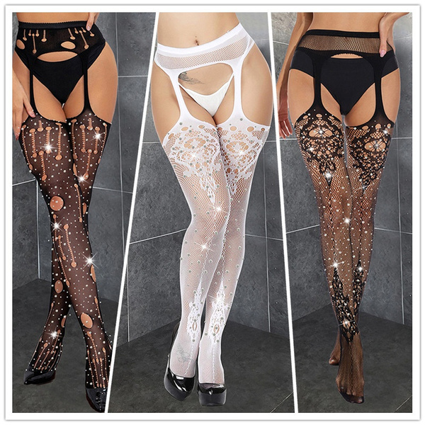 Lace Stockings with Elasticated Waist