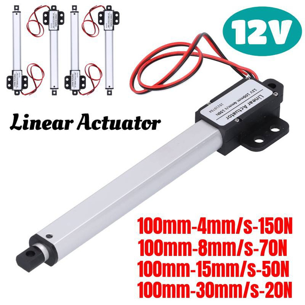 Mini Elektrischer Linearaktuator Hub 100mm, 12 Volt Bewegungsaktuator, Elektrozylinderaktuator für Sofa Massage Liege TV Tisch Schrank Fensterheber Hausautomation (Hub 100mm-30mm/s-20N Mini Elektrischer Linearaktuator Hub 100mm, 12 Volt Bewegungsaktuator, Elektrozylinderaktuator für Sofa Massage Liege TV Tisch Schrank Fensterheber Hausautomation (Hub 100mm-30mm/s-20N