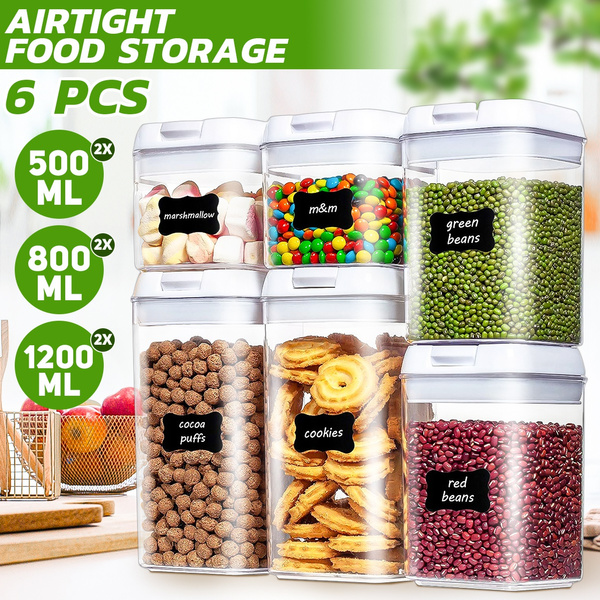 (6Pcs) Airtight Food Storage Containers Set for Kitchen and Pantry