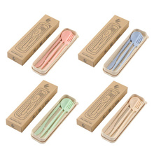 Box, wheatstrawcutlery, portablecutlery, Travel