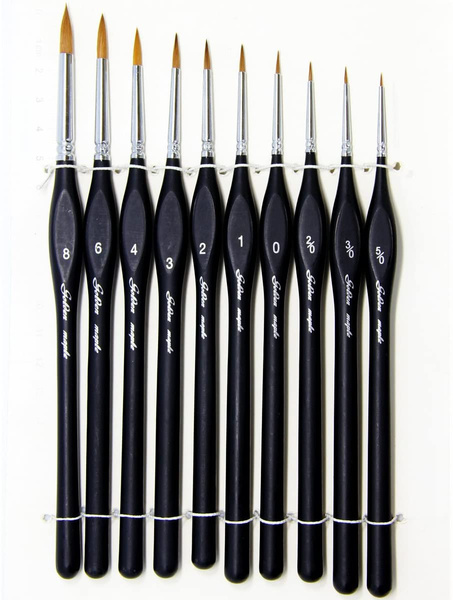 thumbnail image 2 of Grabie Paint Brush Set, 11 Pcs Miniature Brushes For Fine Detailing & Art Painting - Acrylic, Watercolor, Oil, Models And Gouache 2 of 13