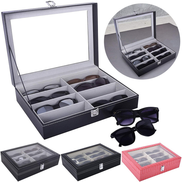 High Quality PU Leather 8 Piece Eyeglasses Storage and Sunglass Glasses