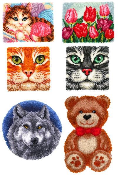 Craft Buddy Latch Hook Rug Kits - Make Your Own Rug Kit - Cat Wolf ...