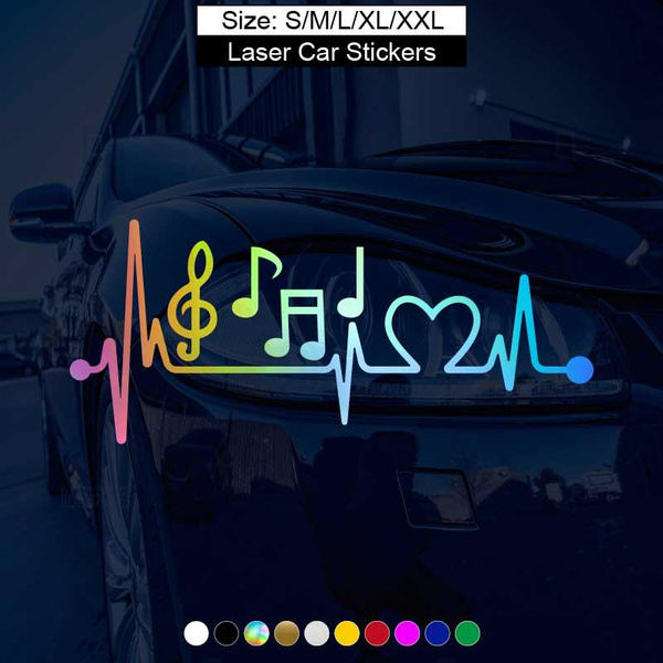 1PC Heartbeat Music Car Stickers Car Styling Decoration Car Accessories ...