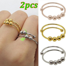 rotatingbeadsring, Couple Rings, Adjustable, Jewelry