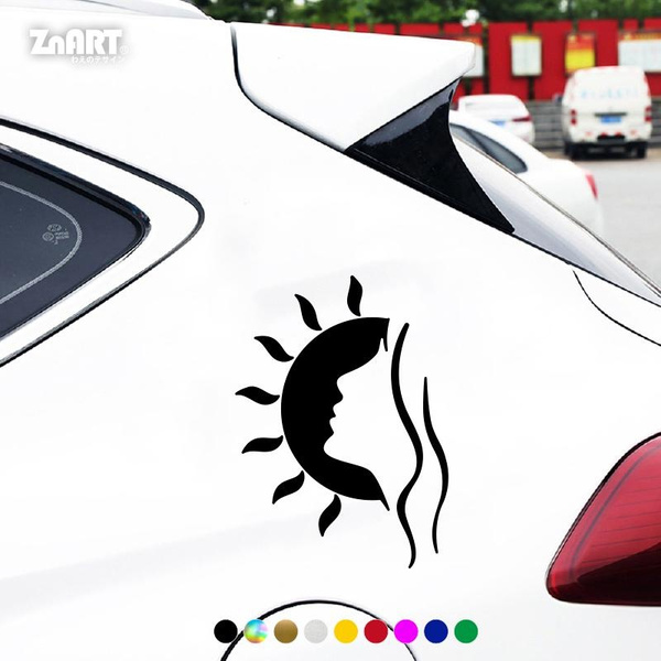 1PC Reflective Car Sticker Decals "Sea Sunrise and Beauty Face" for Car