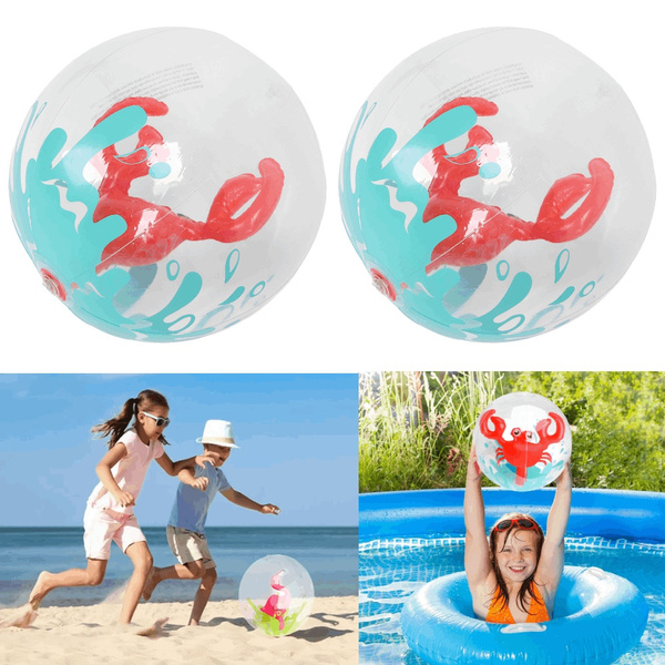 2 Pieces 3D Sports Beach Balls,I atable Panel Beach Ball 3D Beach Balls  Toys For Beach Pool Party