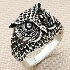 ringsformen, Plus Size, 925 silver rings, Owl