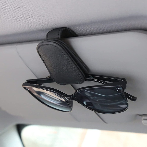 Car Visor Sunglass Frame Leather Glasses Hanger Clip for Car Ticket ...