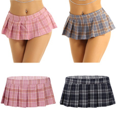 Mini, rufflesskirt, plaid, skirts female
