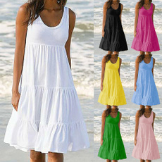 Summer, Fashion, pleated dress, Mini