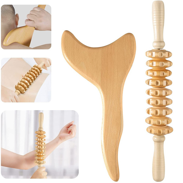 2 In 1 Wood Therapy Massage Tools Lymphatic Drainage Maderoterapia Kit For Body Sculpting And Anti 7909