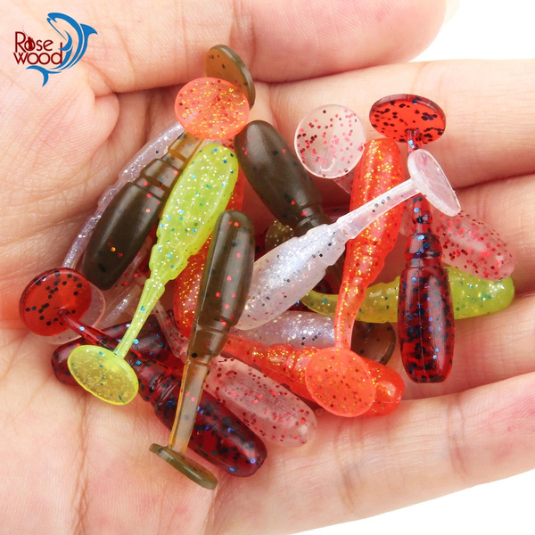 Rosewood 3d Fish T Tail Silicone Soft Lures 3.5cm/0.7g Artificial