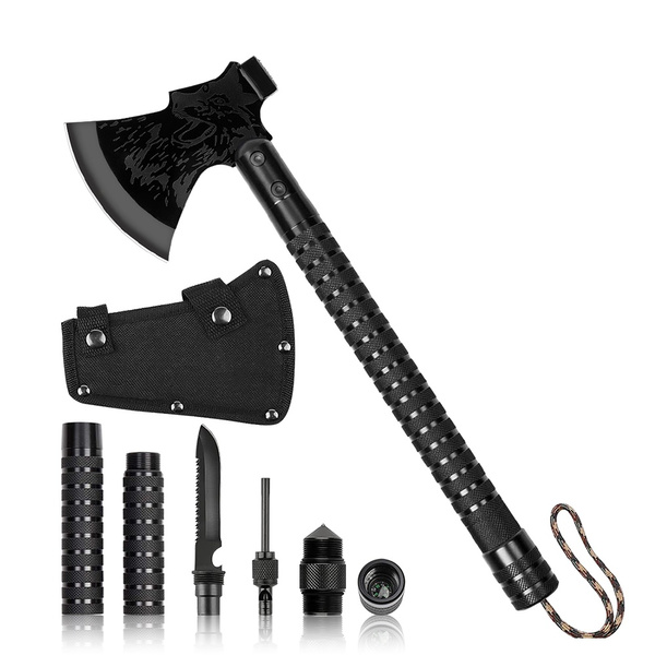 Camping Axe,Multifunction Tomahawk Folding Tactical Axe Hatchet with