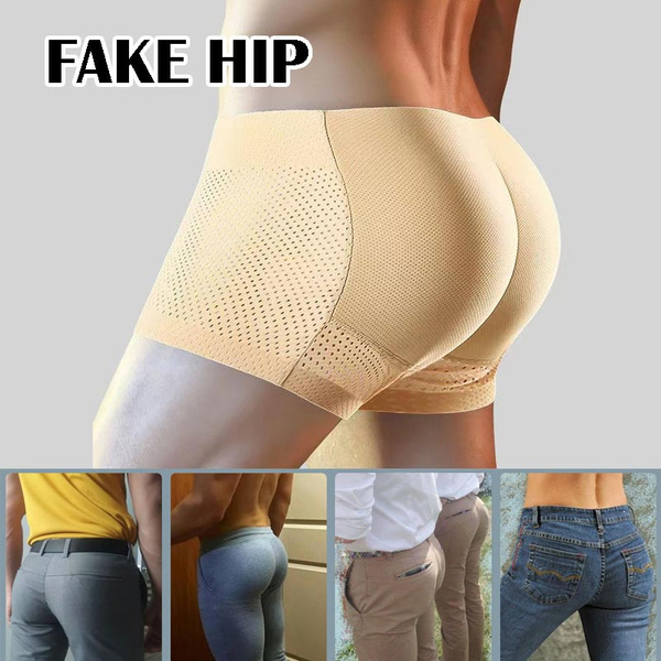 Mens Fake Butt Underwear, Butt Lift, Thickened Sponge Pad Buttocks