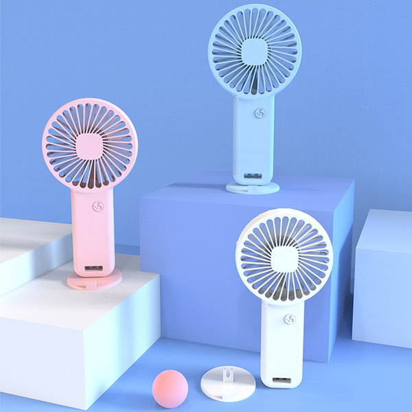 Portable USB Chargeable Mini Fan Handheld Fans with Base Summer Outdoor