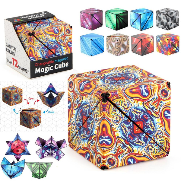 3D Magnetic Cube Variety Changeable Magnetic Magic Cube 3D Hand Flip Puzzle  Toys