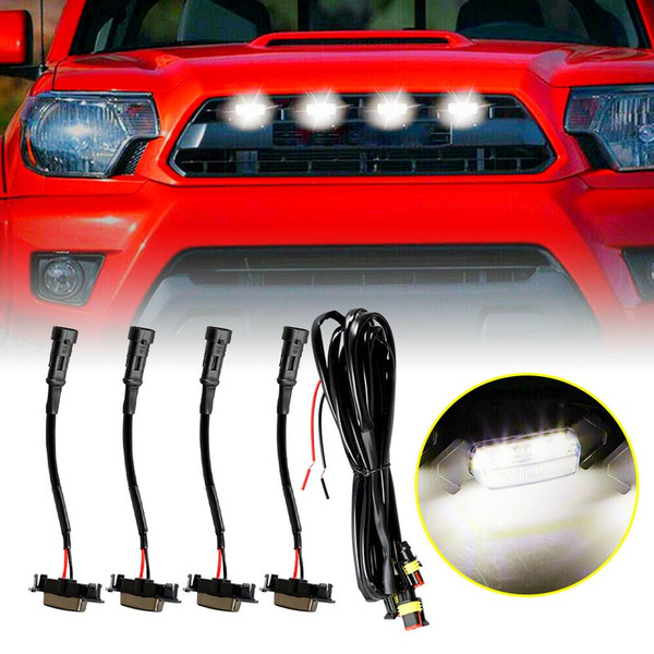 thumbnail image 2 of RIDROID Raptor Style LED Grille Lights Kit For 2020-2022 Toyota Tacoma TRD Sport & Pro – Smoked Lens, IP67 Waterproof, Plug & Play 2 of 5