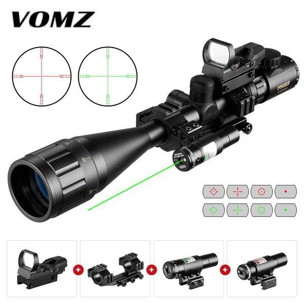 Vomz Hunting 6 24x50 Aoeg Rangefinder Reticle Rifle Scope With Holographic 4 Reticle Sight Red 2376