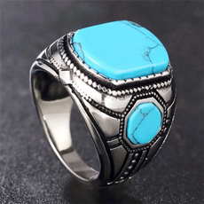 Couple Rings, ringsformen, Turquoise, men accessories fashion