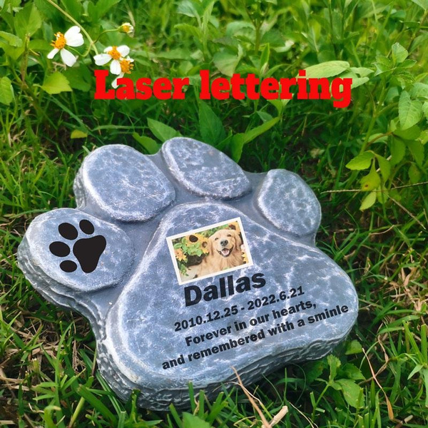 Dog Grave Stone paw print Monument Animals Tombstone Cat Grave Marker ...