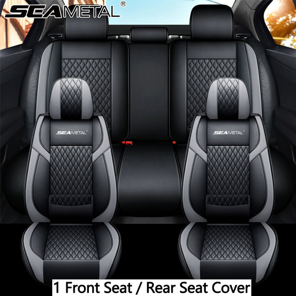 Seametal Auto Car Seat Covers Universal Pu Leather Car Front Seat Rear