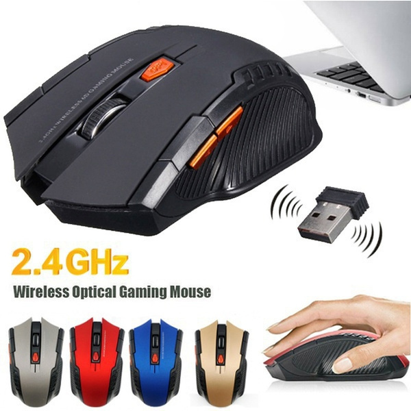 2.4GHz Wireless Optical Game Mouse for PC Laptop Computer USB Receiver ...