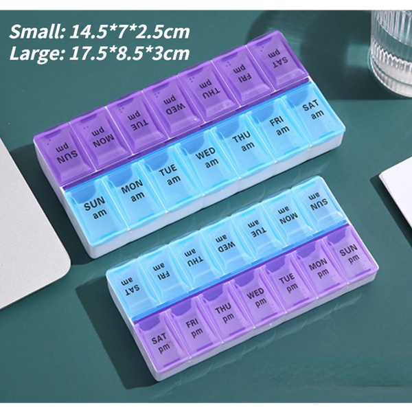 14 Grids 7 Days Weekly Pill Case Medicine Tablet Dispenser Organizer ...