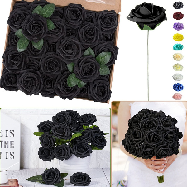 Boxed 25Pcs 7.5cm Artificial Flowers & 2pcs Leaf Real Looking Ivory