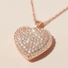 Heart, bridalnecklace, DIAMOND, gold