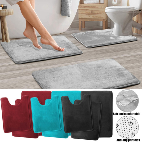3Pcs Memory Foam Bath Mat Set, Bathroom Rugs for Toilet Mats, Soft