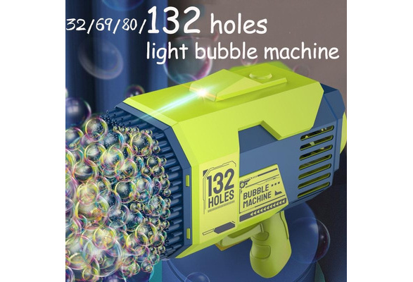 Bubble Gun Rocket 32/69 Holes Soap Bubbles Machine Gun Shape Automatic  Blower With Light Toys For Kids Pomperos Children's Day Gift