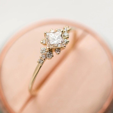 Couple Rings, goldplated, DIAMOND, wedding ring