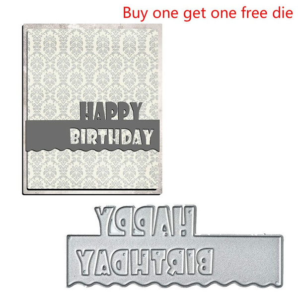 Happy Birthday Border Metal Cutting Dies Word Dies For Card Making
