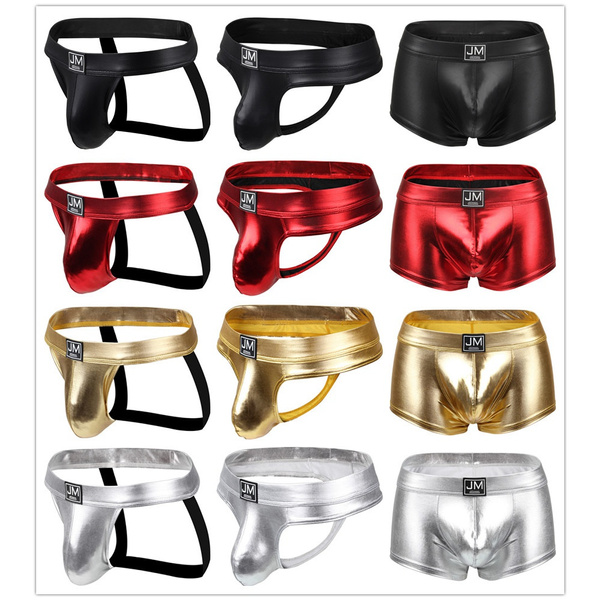 Men's Underwear Faux Leather Boxer Briefs | Wish