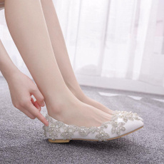 Flats, wedding shoes, pointedtoe, thinheel