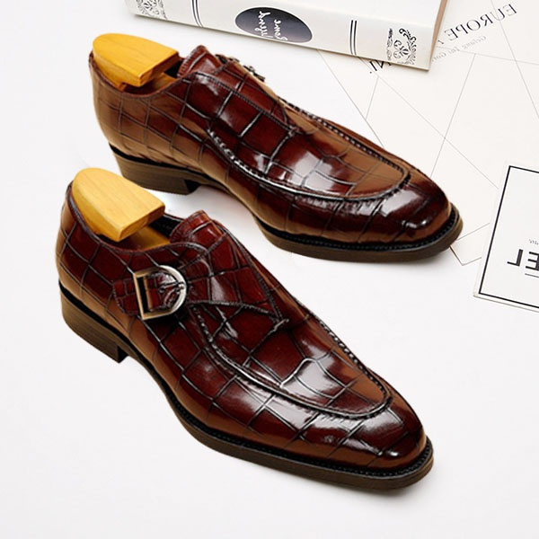 British Style Men Formal Business Shoes Buckle Leather Shoes Dress ...