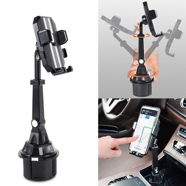 Height Adjustable Cup Holder Phone Mount for Car No Shaking Car Cup