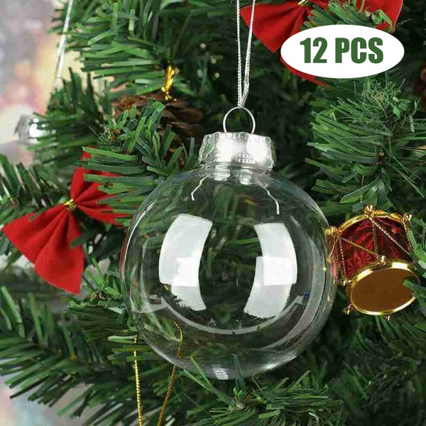 Clear Plastic Ornaments, Clear Christmas Ornaments, Clear Ornaments for  Crafts Fillable - 12PCS(3.15 inch)