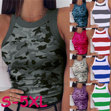 camouflagestripedprint, Women Vest, Vest, Fashion