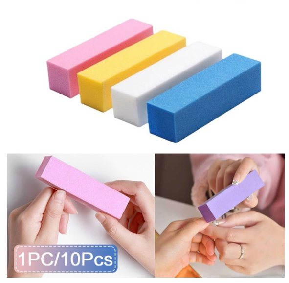 1/10 Pcs New Doublesided Sanding Sponge Nail Color Nail File Block