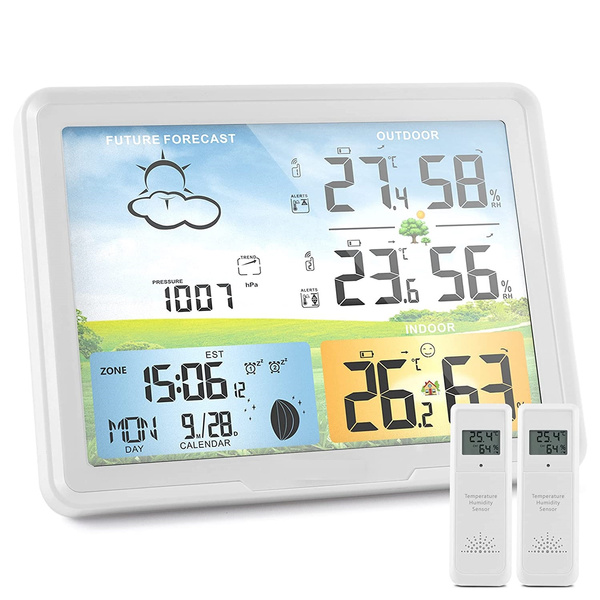 Weather Station Wireless Indoor Outdoor Multiple Sensors, Digital