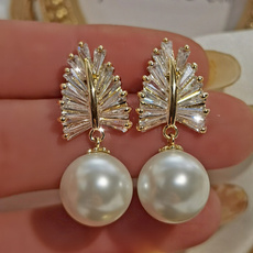 Pearl Earrings, wedding earrings, Gold Earrings, engagementearring
