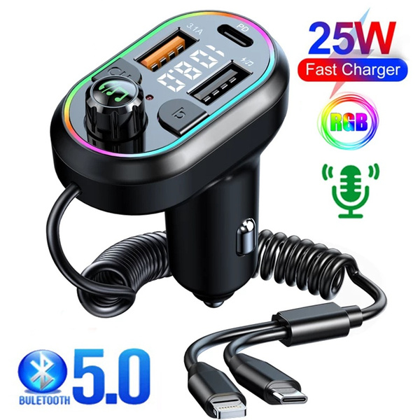 Wireless Bluetooth Car Kit FM Transmitter MP3 Player 2 USB Car Charger  Adapter