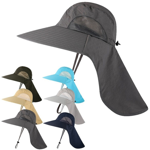 thumbnail image 2 of Decentron Men's Sun Hat Mesh Bucket Hat Detachable Neck Face Flap Hat Boonie Hat Blue 2 of 10