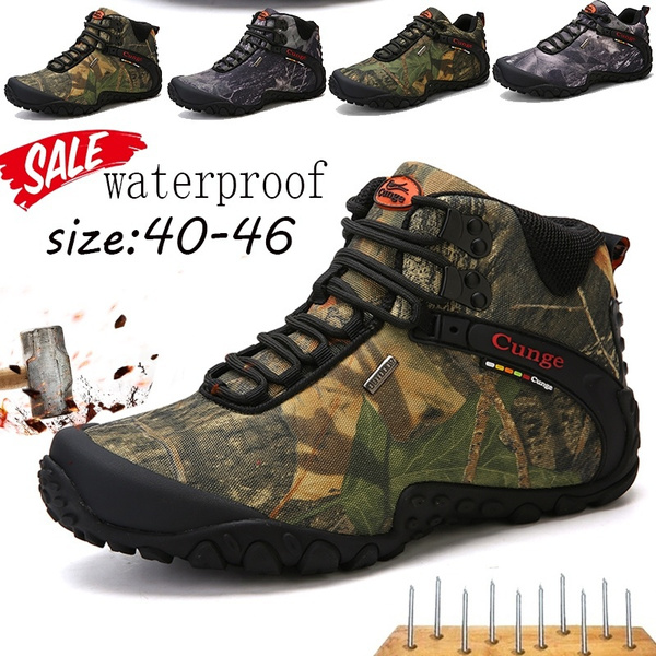 New Men Fishing Shoes Military Tactical Boots High Top Camouflage