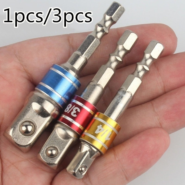1/3 Pcs Square Nut Driver Drill Impact Socket Extension Bit Adapter