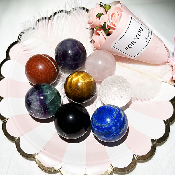 12mm30mm Natural Crystal Ball Stone Energy Polished Reiki Healing
