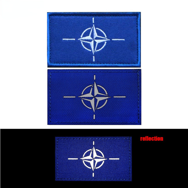 NATO Army Patch Tactical Hook Loop Patches Reflective Embroidery ...